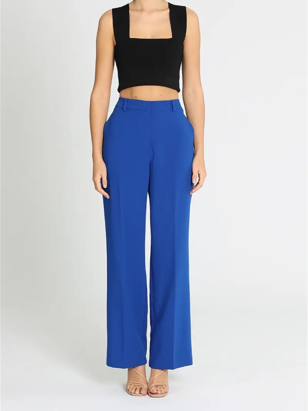 Joie Wide-Leg High-Waist Pants in Cobalt Blue